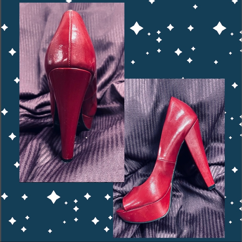 ➡️ BOGO ⬅️ CITY STREETS Open Toe Platform & Chunky Heel/ Used